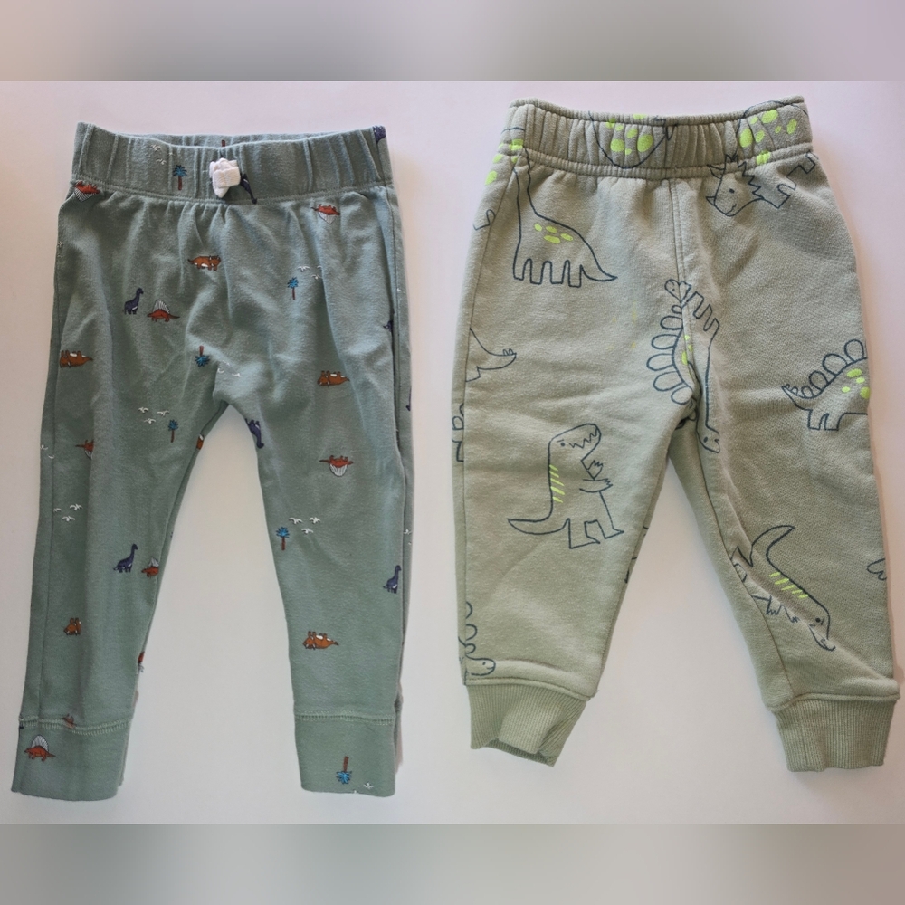 18 month green dino pants bundle